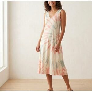 Pact Far Out Tie Dye Dress Small Organic Cotton Pockets Sustainable Tank Midi